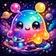 Bright and colorful geometric abstract avatar image, suitable for profile picture, featuring diverse shapes and expressive co