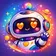Colorful cartoon cat avatar with exaggerated features and vibrant colors.